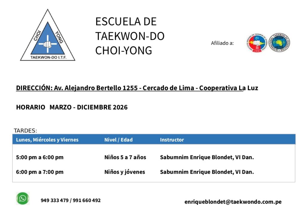 Horario Choi-Yong-2026
